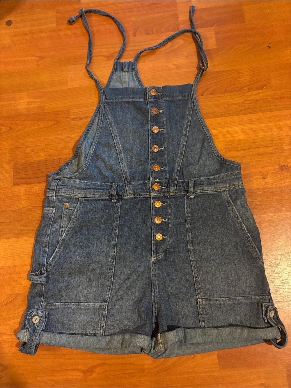 Anthropologie Pilcro Dark Blue Denim Shortalls.